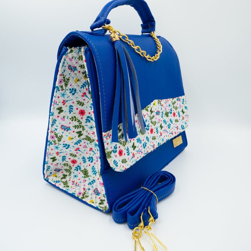 Faux Leather Crossbody Tote Bag